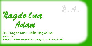 magdolna adam business card