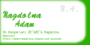 magdolna adam business card